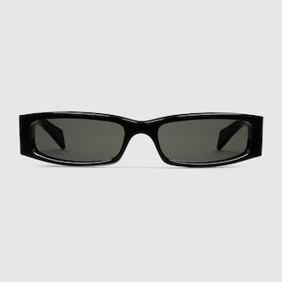 Lentes de sol con marco rectangular inacetato negro GUCCI MX