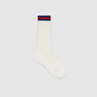 Baby GG Socken in beigefarbene und braune Baumwolle GUCCI DE