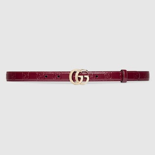 Web canvas belt with Gucci buckle in green and red Web canvas GUCCI US