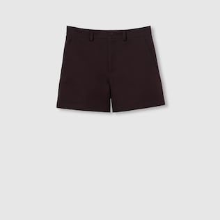 Cotton bouclé shorts in off white | GUCCI® US