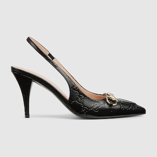 Escarpins avec detail Mors pour femme en cuir GG rouge Rosso Ancora GUCCI BE