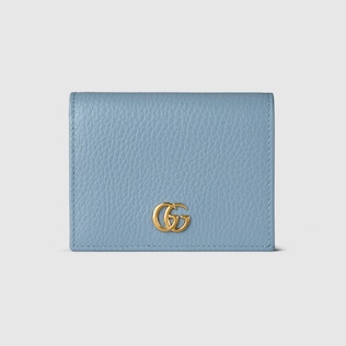 GG Marmont green interior wallet in light blue leather | GUCCI® US