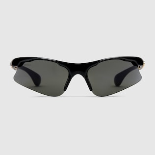Mask-shaped frame sunglasses in silver-toned metal | GUCCI® US
