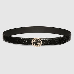 Gucci belt matte black hotsell