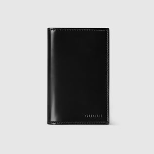 Jumbo GG money clip in black leather | GUCCI® US