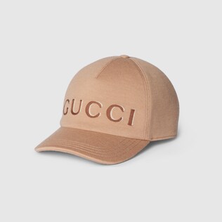 Embroidered wool baseball hat in dark green | GUCCI® US Embroidered wool baseball hat in dark green | GUCCI® US
