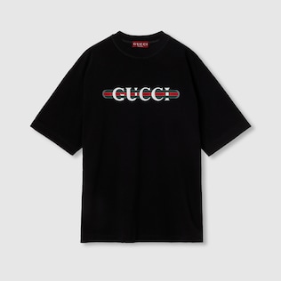 Gucci red logo outlet mesh shirt Small