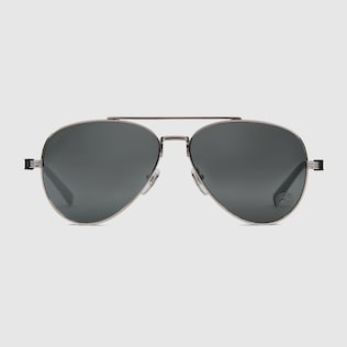 GUCCI Aviator Frame Sunglasses Black