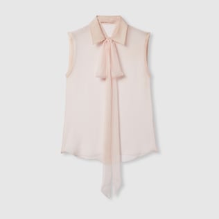 Cashmere silk sleeveless top in forest green | GUCCI® US
