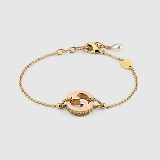 Gucci Blondie crystal bracelet in yellow gold-toned metal