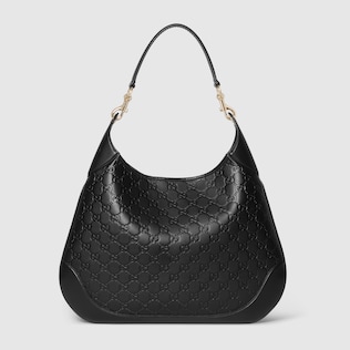 Gucci B medium shoulder bag in Rosso Ancora red leather