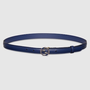 Gucci Blondie thin belt in Black Leather | GUCCI® SI