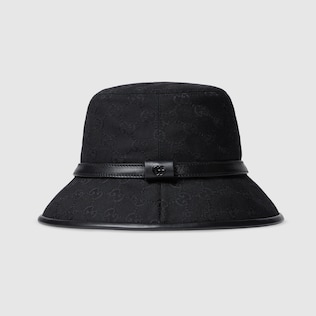 Lasered denim bucket hat in dark blue | GUCCI® US Lasered denim bucket hat in dark blue | GUCCI® US