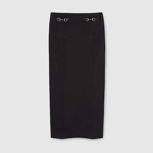 Suede skirt with Horsebit in Brown Ready-to-wear | GUCCI® SI