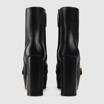 gucci leather platform ankle boot with fringe