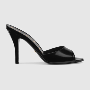 gucci leather heeled slides