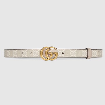 GG Marmont reversible thin belt in multicolour Supreme and leather