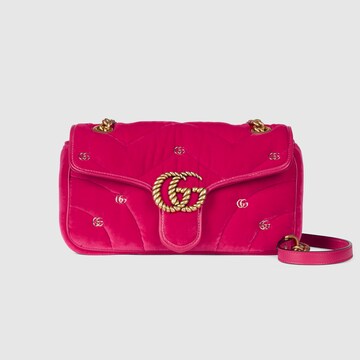 GG Marmont small shoulder bag in dark pink velvet GUCCI UK