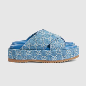 Women's gg lamé slide sanda on sale