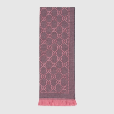 GUCCI Schal Aus Wolle Mit GG Motiv