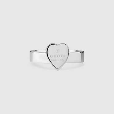 GUCCI Trademark Ring With Heart Pendant
