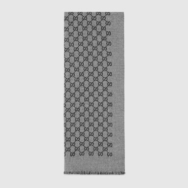 GUCCI Double Jacquard GG Wool Scarf