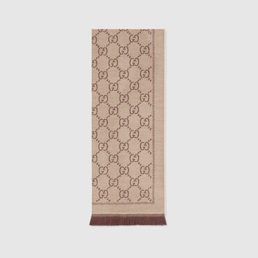 GUCCI GG Jacquard Knitted Scarf