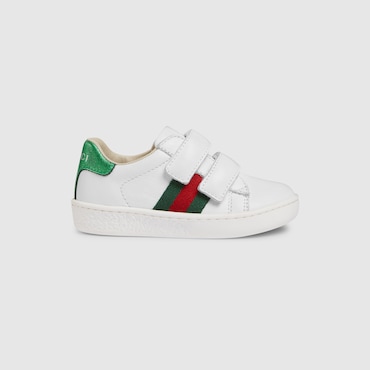 GUCCI Neonato - Sneaker In Pelle Con Dettaglio Web, Taglia 26