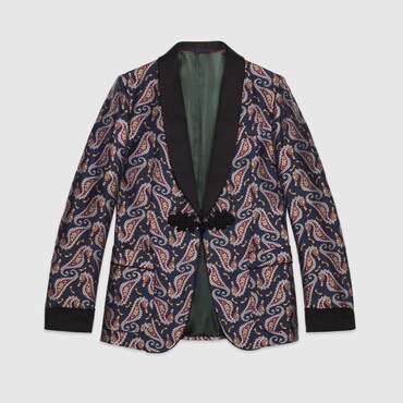 GUCCI Seahorse Jacquard Evening Jacket, Size 48 IT