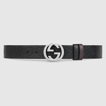 GUCCI Reversible Belt With Interlocking G Buckle, Size 75