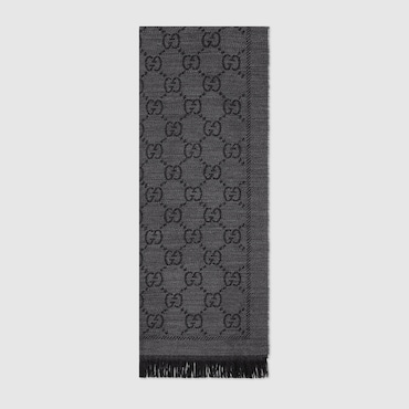 GUCCI GG Jacquard Pattern Knitted Scarf