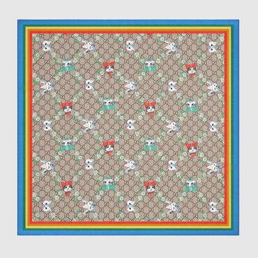 GUCCI Kids - GG Pets And Flowers Print Carré