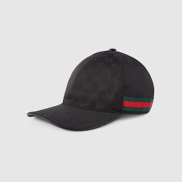 GUCCI Original GG Canvas Baseball Hat With Web, Size XXXL