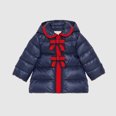 GUCCI Baby - Quilted Nylon Jacket With Bows, Size 12-18 MONTHS