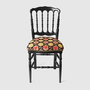 GUCCI Wood Chair With GG Jacquard