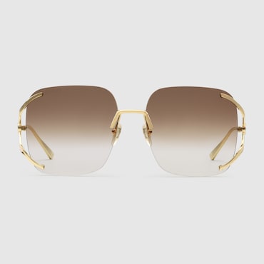 GUCCI Lunettes De Soleil Carrées En Métal