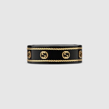 GUCCI Icon Ring With Yellow Gold Interlocking G