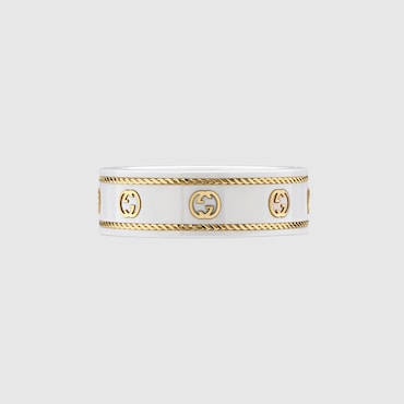 GUCCI Icon Ring With Yellow Gold Interlocking G