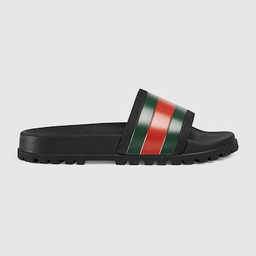 GUCCI Men's Slide Sandal With Web, Size 39 IT