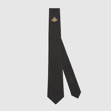 GUCCI Bee Embroidered Silk Tie