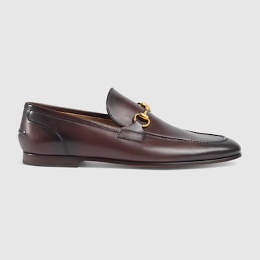 GUCCI Men's Jordaan Loafer, Size 51 IT, Brown