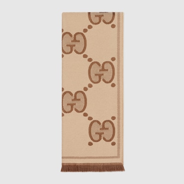 GUCCI GG Wool Jacquard Scarf