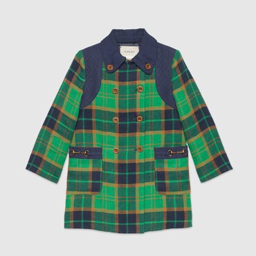 GUCCI Kids - Vintage Check Linen Jacket, Size 4 YEARS