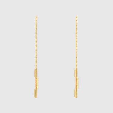 GUCCI Link To Love Chain Earrings With 'Gucci' Bar