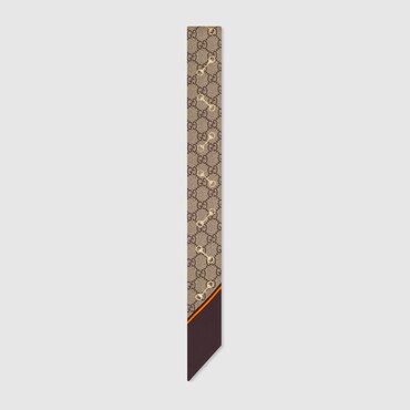 GUCCI Printed Silk Neck Bow