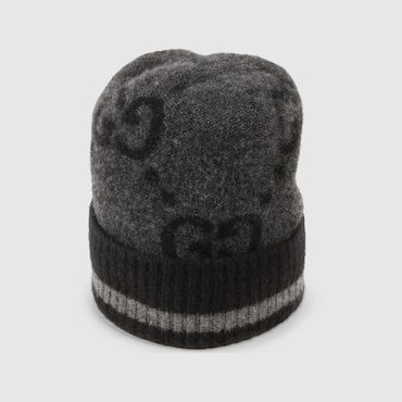 GUCCI GG Knit Cashmere Hat, Size M