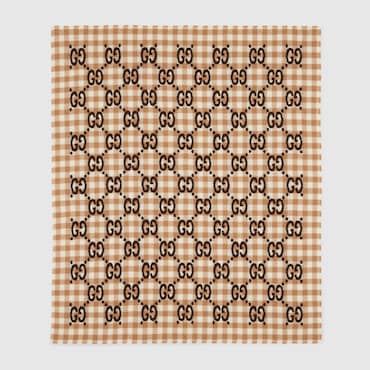 GUCCI Bébé - Couverture Pour Enfant En Mélange De Laine À Carreaux