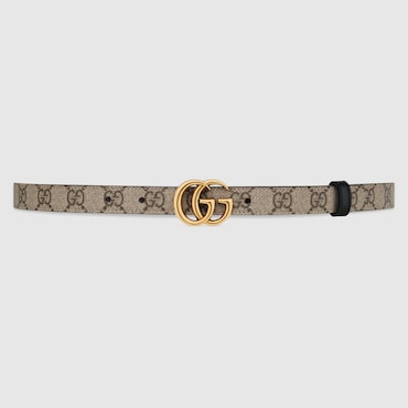 GUCCI GG Marmont Reversible Thin Belt, Size 120
