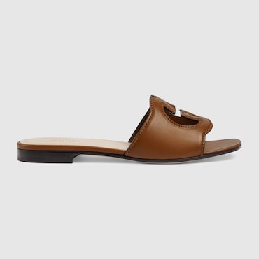 GUCCI Women's Slide Sandal With Interlocking G, Size 41.5 IT