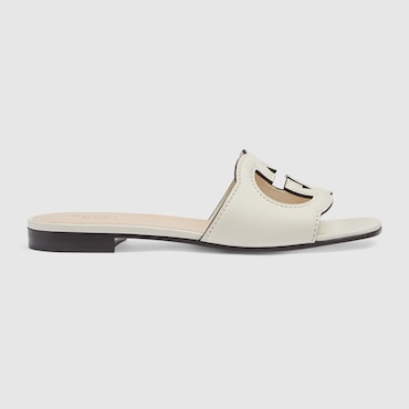 GUCCI Women's Slide Sandal With Interlocking G, Size 39 IT